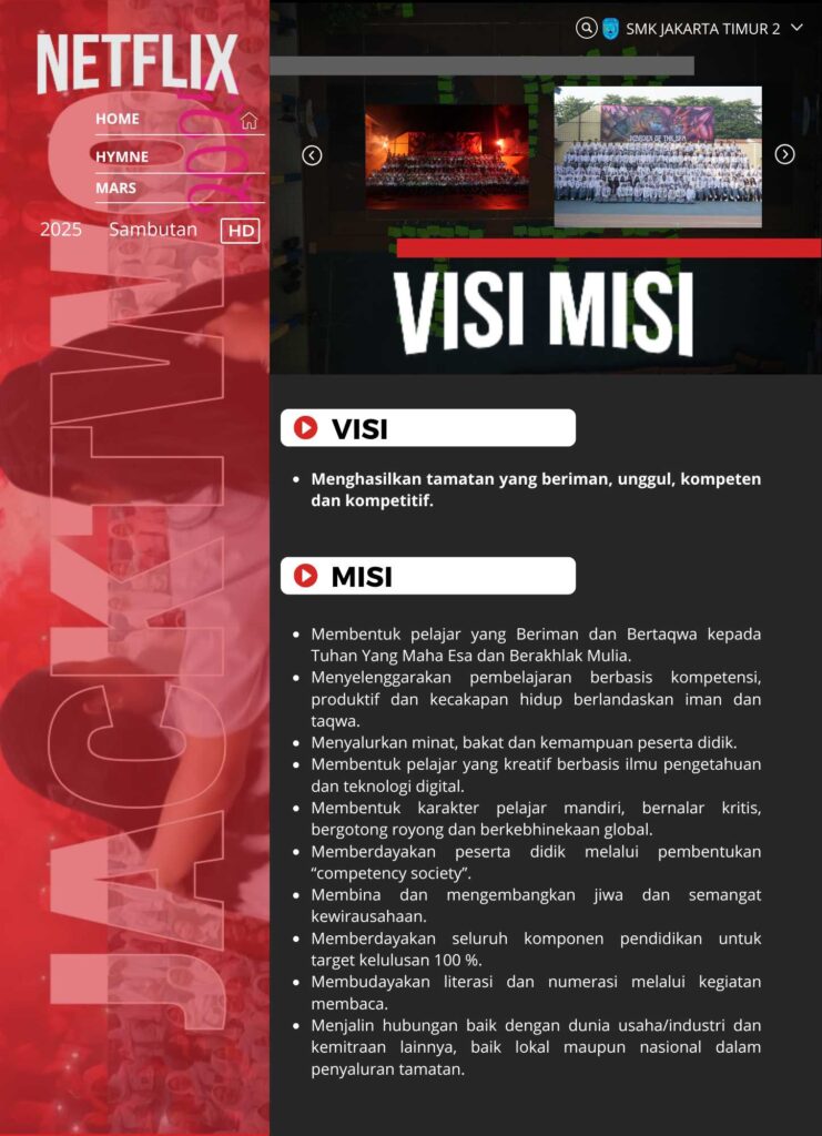 Buku Tahunan Sekolah Layout Netflix